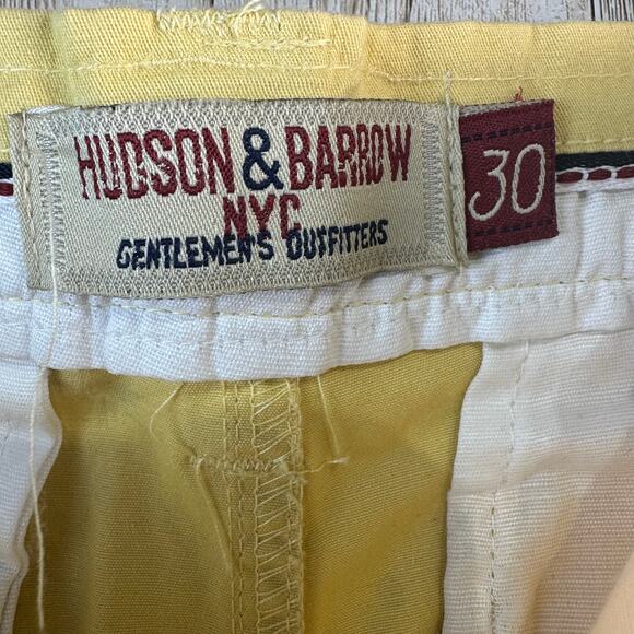 Hudson & Barrow NWT Chino Shorts Mens sz 30 Yellow W/ Pineapple print Stretch - Picture 5 of 6